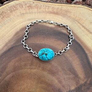 Natural Turquoise Chain Bracelet